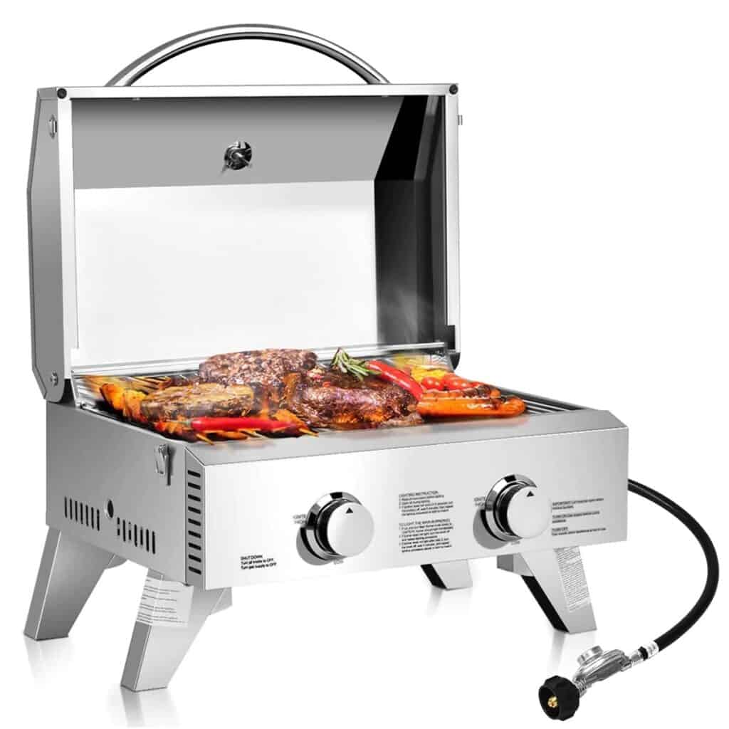 Giantex Portable Gas Grill with 2 Burner stock photo